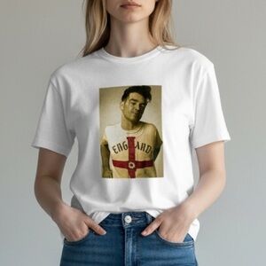 Morrissey White Graphic Band Tee S 100% Cotton Music Merch Unisex Concert Shirt